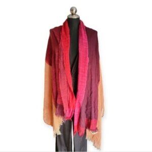 echo Fringe Reversible Shawl Scarf  NWT